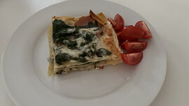 Zapečené špenátové lasagne