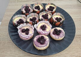 Borůvkové mini cheesecaky