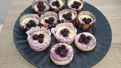 Borůvkové mini cheesecaky