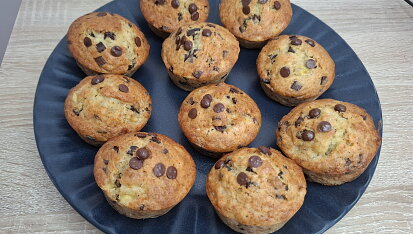 Čokoládové banana bread muffiny