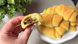Tvarohové mini rohlíčky s Nutellou