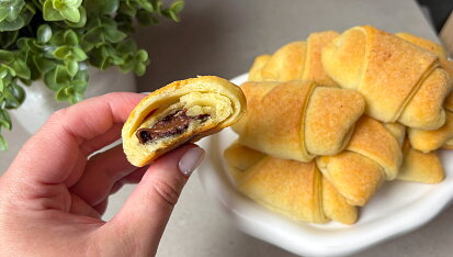 Tvarohové mini rohlíčky s Nutellou