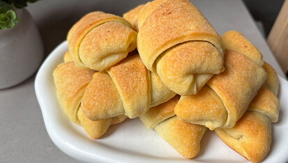 Tvarohové mini rohlíčky s Nutellou