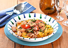 Fettuccine s kuřecím masem a cuketou