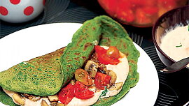 Veganské  špenátové omelety