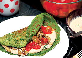 Veganské  špenátové omelety