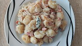 Gnocchi s nivou, šunkou a zelím