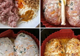 Sekaná se sýrem a zeleninou z horkovzdušné fritézy