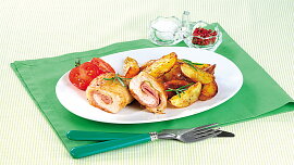Kuřecí kapsa s pečeným bramborem