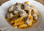 Dýňové „mac and cheese" s kuřecím masem