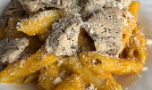 Dýňové „mac and cheese" s kuřecím masem